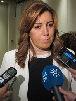 Susana Díaz en declaraciones a los periodistas