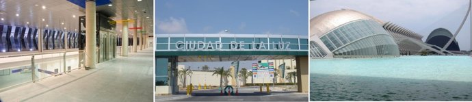 Aeropuerto de Castellón, Ciudad de la Luz y Ciudad de las Artes y las Ciencias.