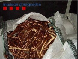 Cableado de cobre recuperado del AVE en Tarragona
