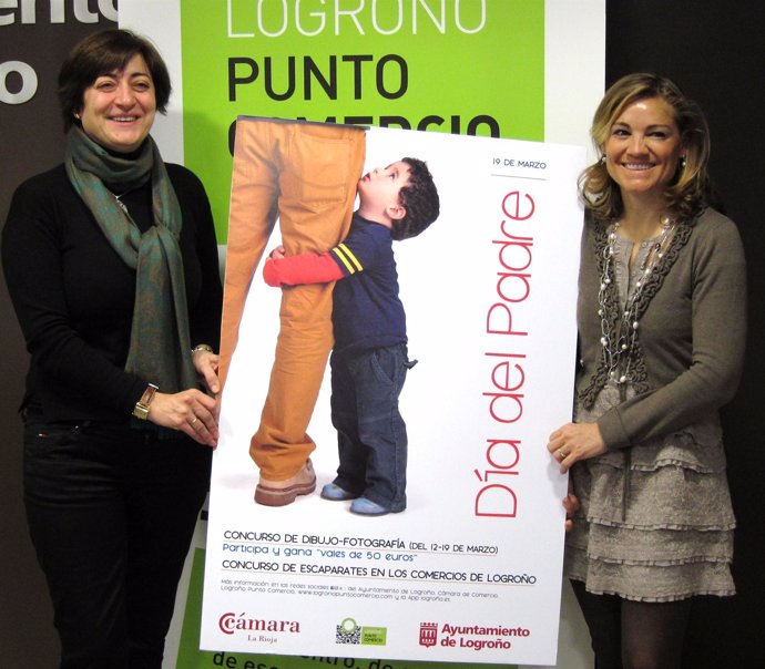 Montes y Lacarra muestran el cartel de la campaña del Día del Padre