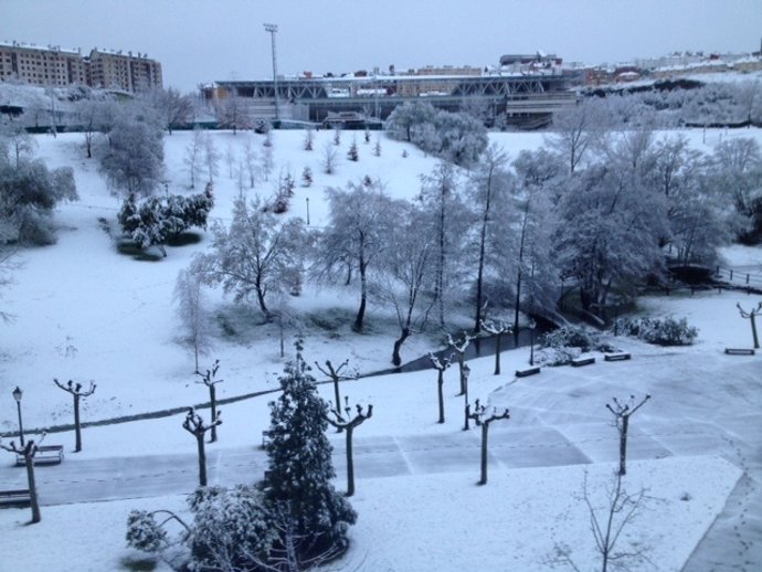 Zona nevada de Oviedo.