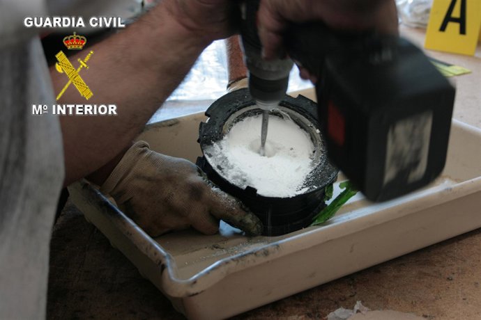 Poleas con cocaína intervenidas en Barcelona