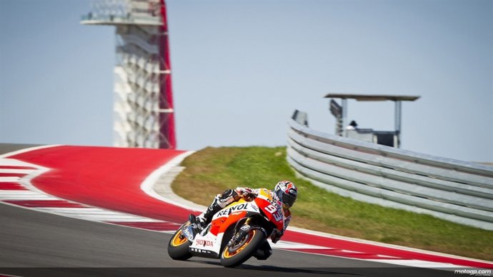 Marc Márquez probando el circuito de Austin