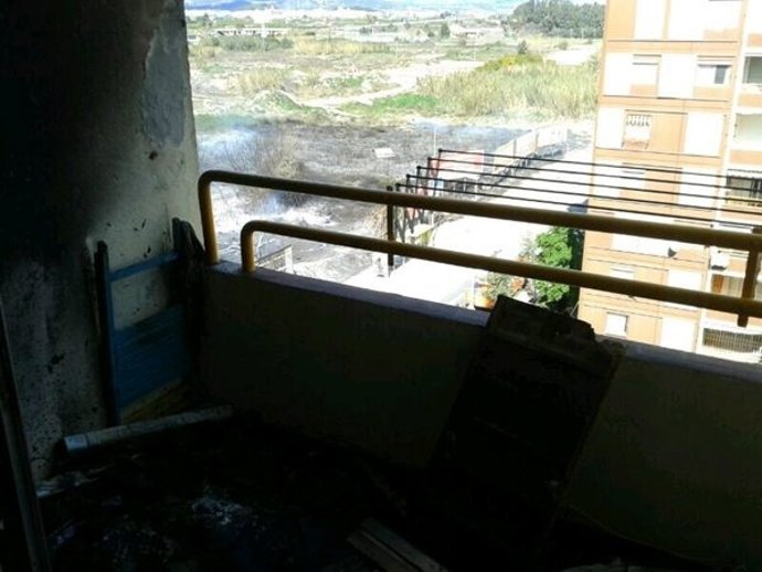 Vivienda de la Pobla afectada por el incendio