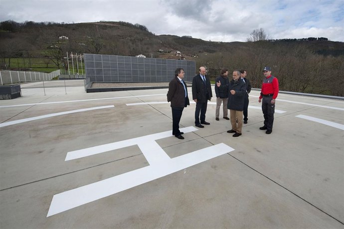 Vista del helipuerto de la nueva comisaría de la Policía Foral en Elizondo. 