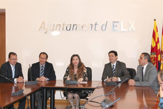 Mercedes Alonso junto a Carlos Eleno, M.A. Cámara y Antonio Sevilla