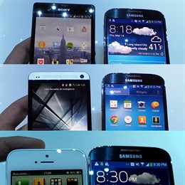 Montaje S4 con Xperia Z, HTC One e iPhone 5