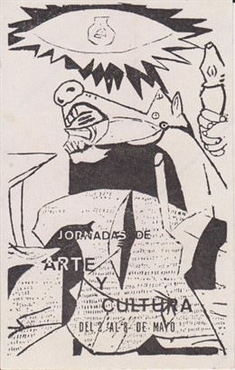 Pegatina inspirada en 'El Guernica' de la muestra 'Arte en pegatinas' del CDAN