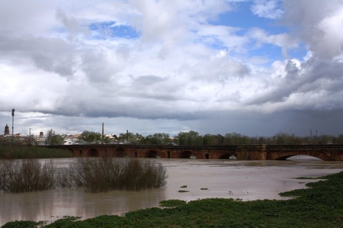 El Guadalquivir, a su paso por el Puente Romano de Andújar (13 de marzo de 2013)