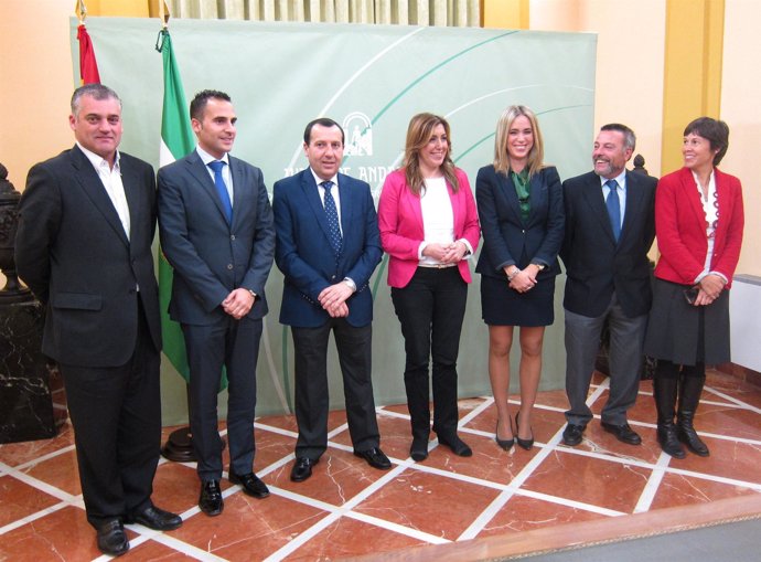 Susana Díaz con delegados de la Junta en Málaga