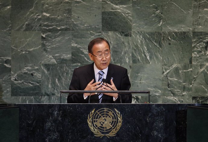 Ban Ki Moon en la Asamblea General de la ONU
