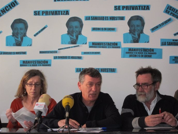 Miembros plataforma contra privatización de la Sanidad