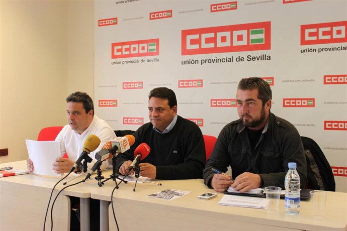 Dirigentes de la Federación de Industria de CCOO-A hablan sobre Aznalcóllar