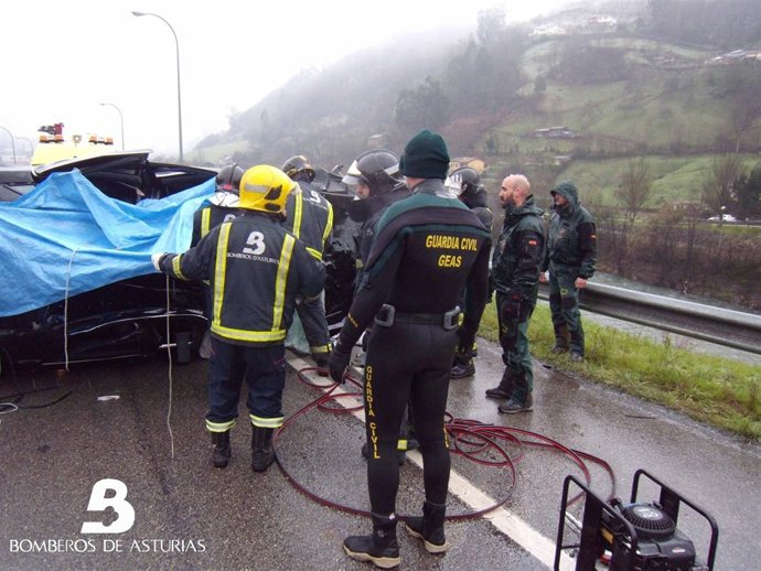 Accidente de tráfico mortal en Mieres.