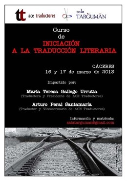 Cartel Del Curso De Traducción Literaria En Cáceres