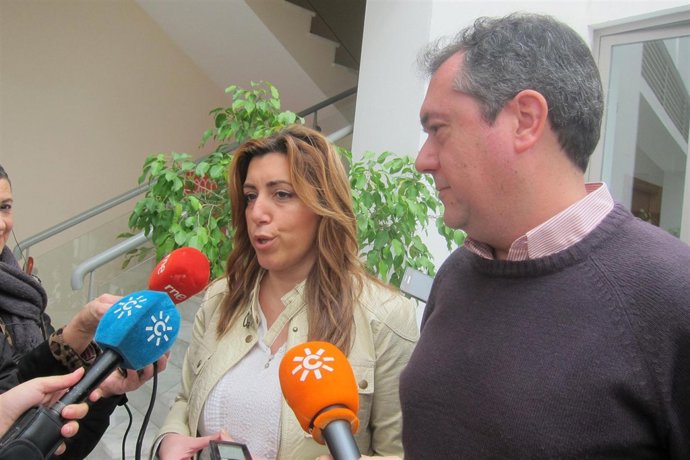 Susana Díaz este sábado con Juan Espadas (PSOE) en Sevilla