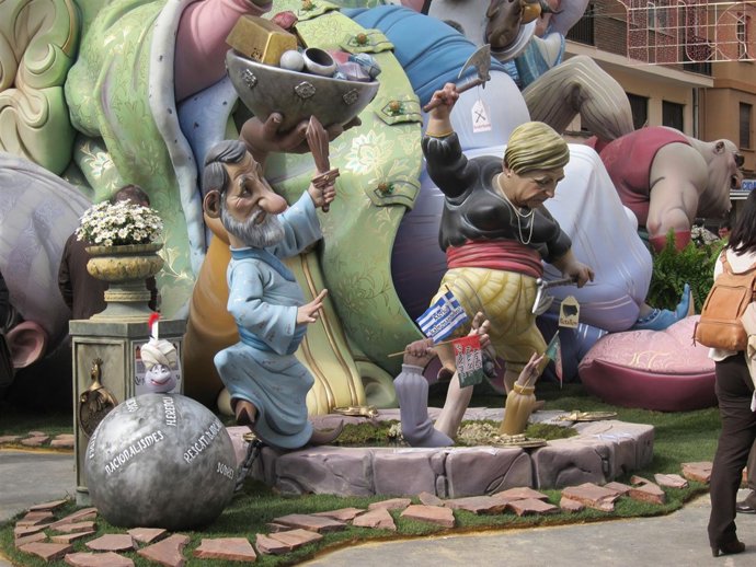 Una escena de la falla de Convento Jerusalén