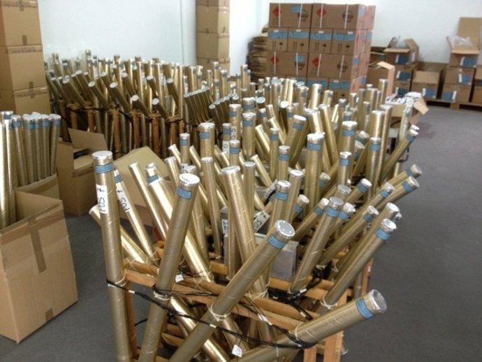 Material pirotécnico que Ricasa utilizará en la Nit del Foc