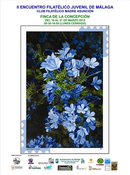 Cartel de una exposición de sellos en el jardín de La Concepción