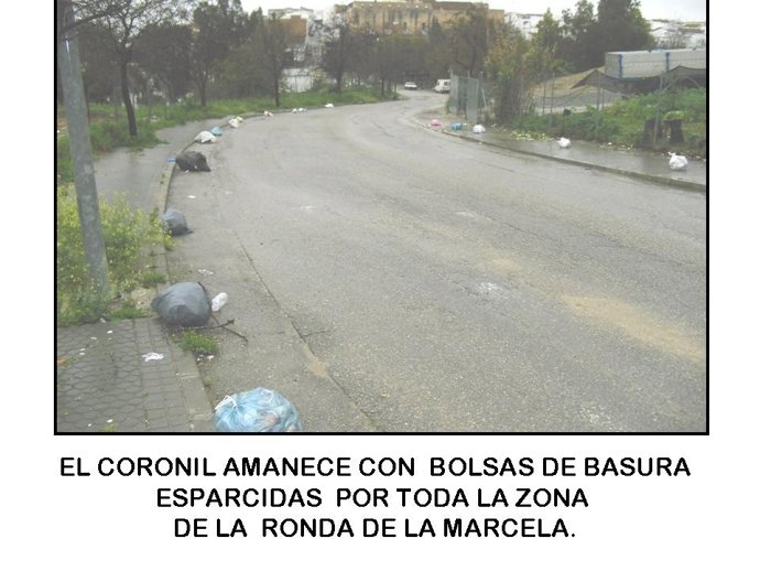 Basura disgregada en El Coronil.