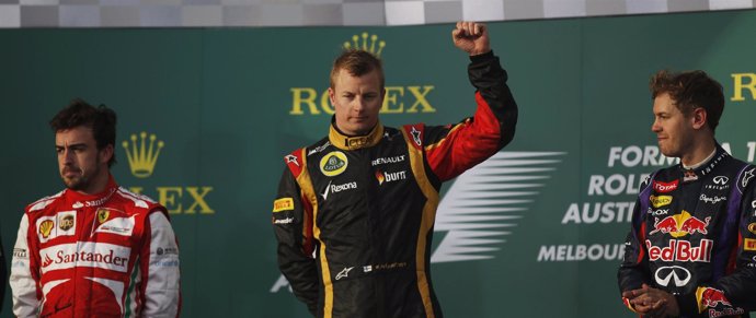 Raikkonen, Alonso y Vettel, podio del Gran Premio de Australia 2013