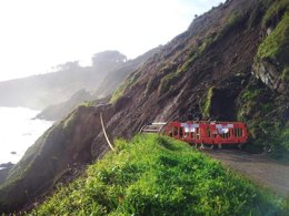 Tramo de la senda hundido. 