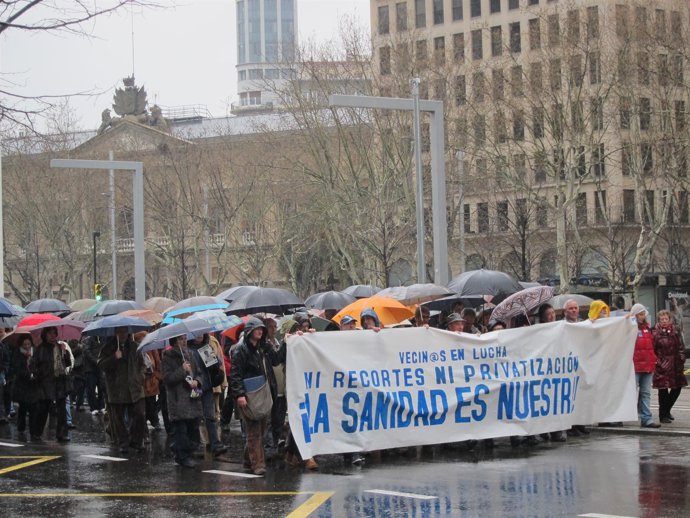 Manifestación contra la privatización de la sanidad