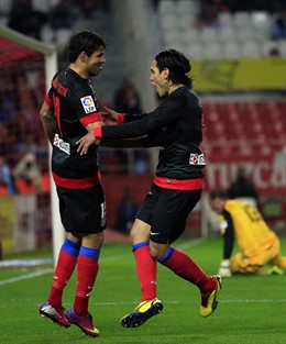 Radamel Falcao y Diego Costa, del Atlético de Madrid
