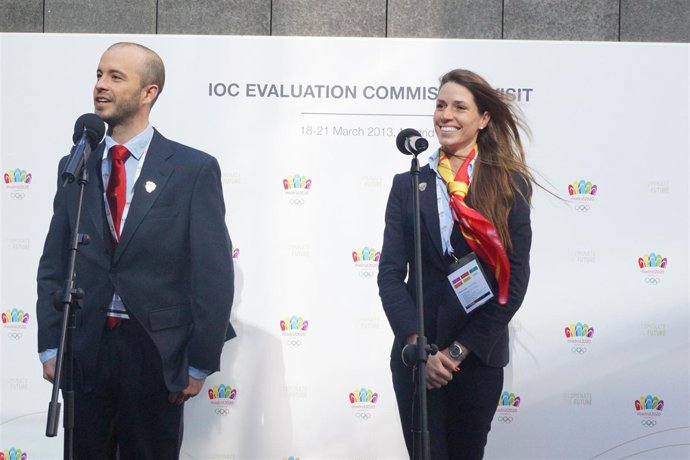 Andres Burdett y Natalia Golding, visita del COI a Madrid2020