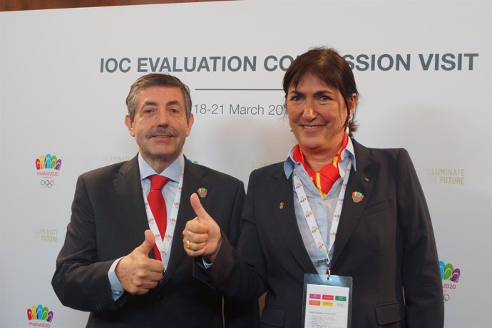 Marisol Casado y José Perurena, visita del COI a Madrid 2020