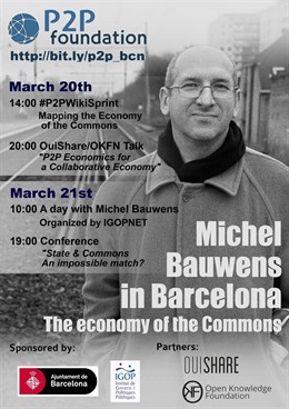 Jornada con Michel Bauwens, creador de Fundación Para las Alternativas P2P
