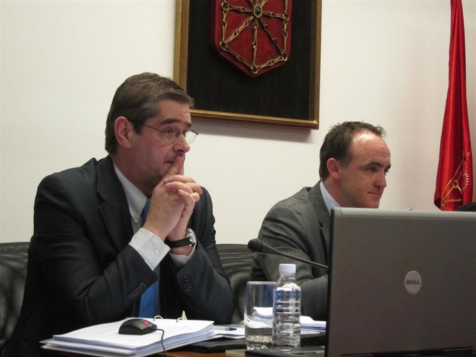 El consejero José Javier Esparza en comisión parlamentaria.