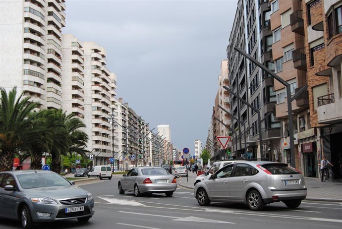 Imagen de tráfico en la Gran Vía de Logroño