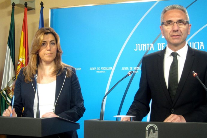 Susana Díaz y Miguel Ángel Vázquez, este martes