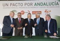Junta, sindicatos y CEA firman el 'Acuerdo por el Empleo', que marcará las prioridades de los presupuestos de 2013