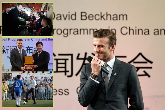 BEIJING, CHINA - MARCH 20:  British football player David Beckham attends a pres