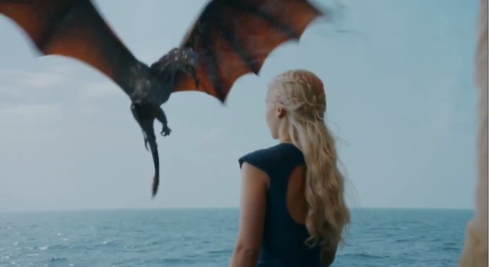 Escena Juego de Tronos con dragones