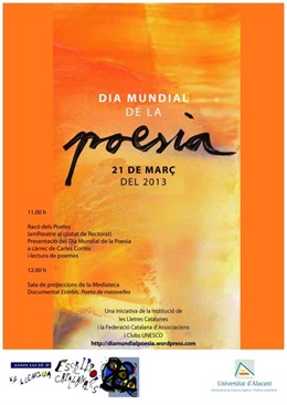 Cartel del Día Mundial de la Poesía en la Universidad de Alicante