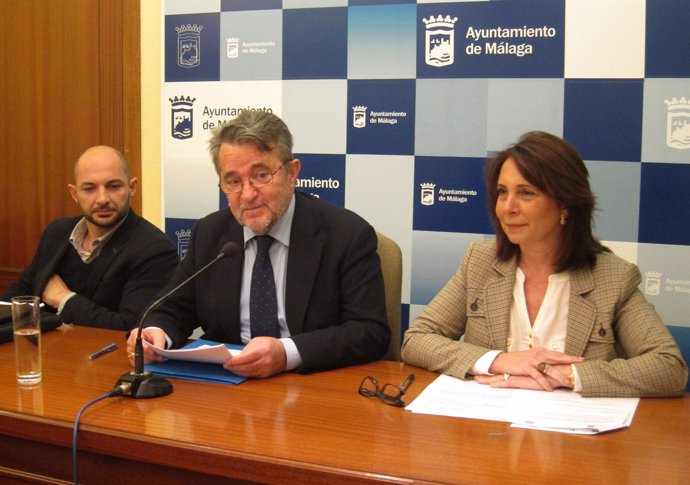 Los concejales del PP Raúl López, Diego Maldonado y Esther Molina