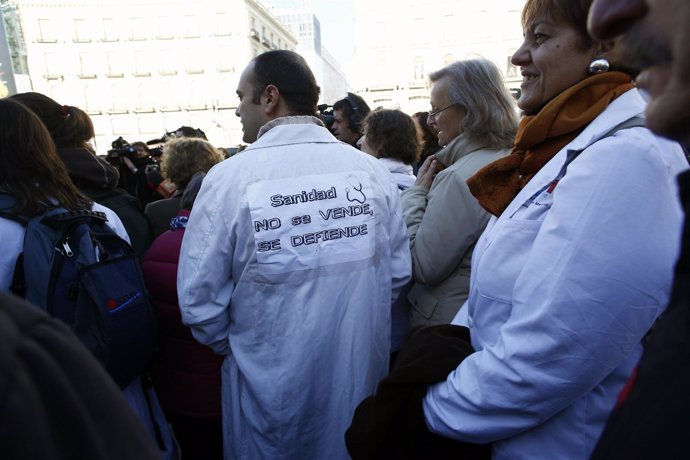 Manifestación de médicos en Sanidad