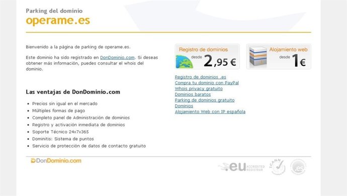 Página web de Operame.Es