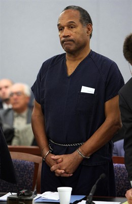 O.J. Simpson listens to his sentencing in Las Vegas, Nevada