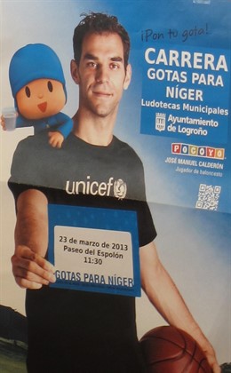 Cartel de la iniciativa, con el baloncestista Calderón