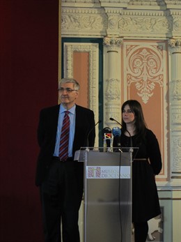 La gerente del Museo Diocesano, María Uriol y director científico Domingo Buesa