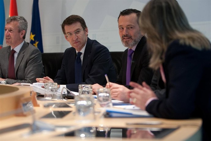 El jefe del Ejecutivo gallego, A.Núñez Feijóo, en el Consello de la Xunta