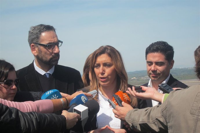La consejera de Presidencia e Igualdad, Susana Díaz, en Ayamonte (Huelva).
