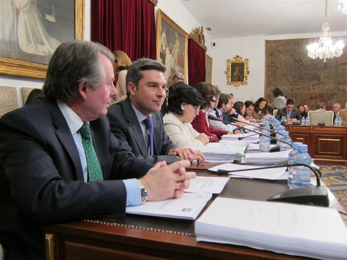 Bancada del PP en el Pleno de la Diputación