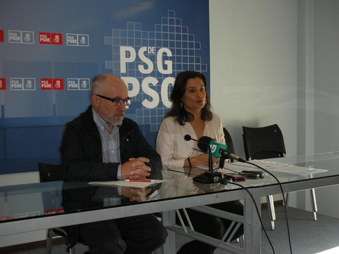 Laura Seara y Manuel Fidalgo en rueda de prensa en Ourense