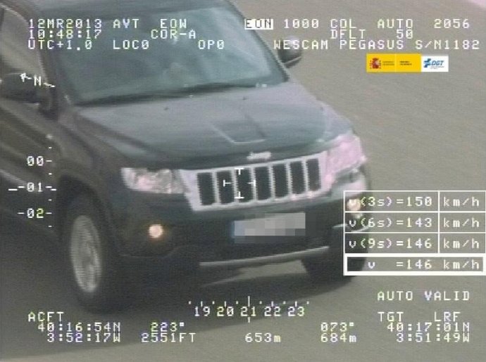Exceso de velocidad captado por 'Pegasus'