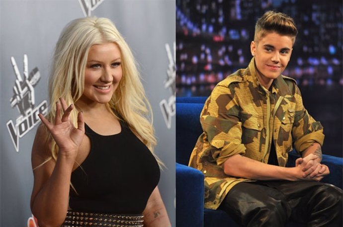 Christina Aguilera y Justin Bieber
